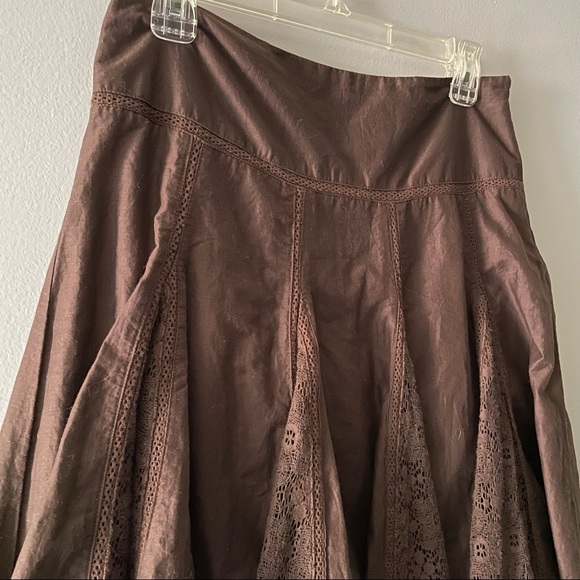 Brown Cotton and Lace Circle Skirt 4 - Picture 5 of 5